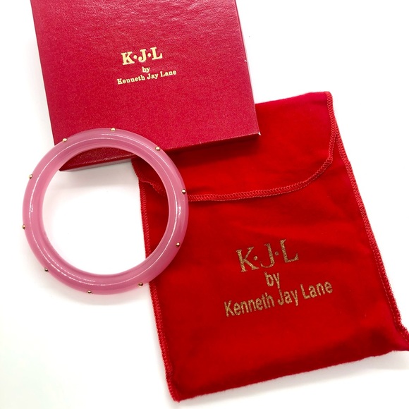 Vintage Pink Lucite KENNETH LANE Bangle Bracelet - Picture 7 of 15